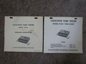 Lafayette Tube Tester Model TE-50 Operating Instructions &amp; Tube Chart Manuals