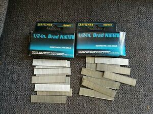 2 Vintage Craftsman 1/2&#034; Brad Nails 500 ct per box p/n 104694-c