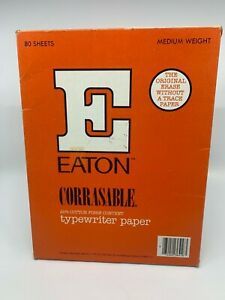 Eaton Corrasable Typewriter Paper 75sheets 25%Cotton Fiber  8.5”x11” Med. Weight