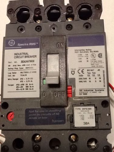 Ge seda24at0030 spectra rms 30a 480vac 2 pole with srpe 30a plug for sale