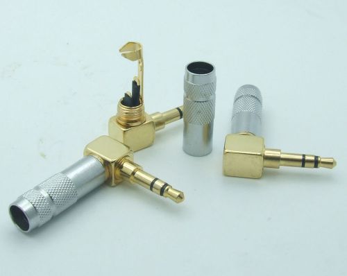 10PCS High quality Gold plated 3.5mm Stereo 3-Pole Male Right Angle Audio Plug