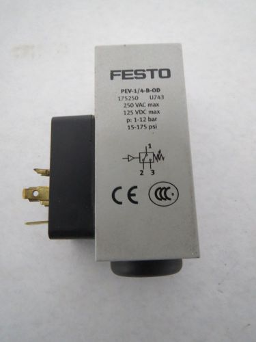 FESTO PEV-1/4-B-OD PRESSURE 15-175PSI 250V-AC 125V-DC SWITCH B395352