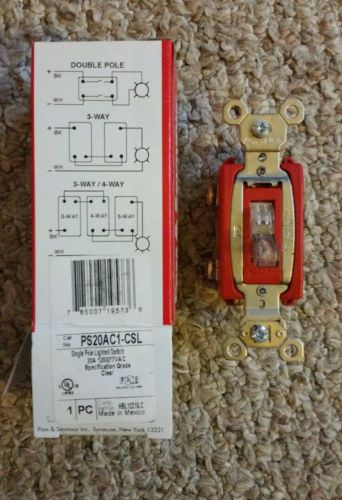 NEW Pass &amp; Seymour legrand Single Pole Lighted Switch PS20AC1-CSL Clear