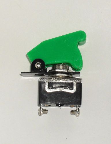 1 spst on/off full size toggle switch with green safety cover for sale