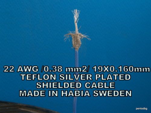 5m 16ft  22 awg 0.38mm2 19x0.16mm~silver plated shielded teflon cable e2219 stk1 for sale