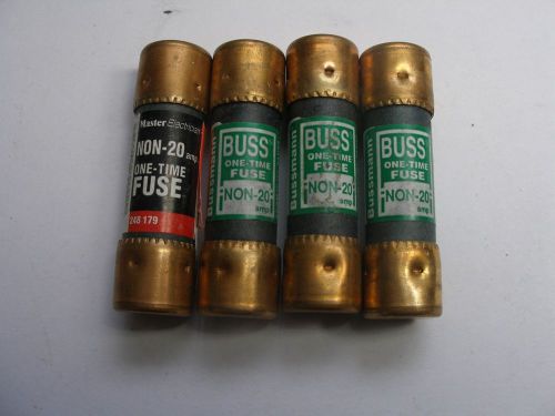 Lot of 4 One Time fuses NON-20 Buss(3), Master Electric (1)