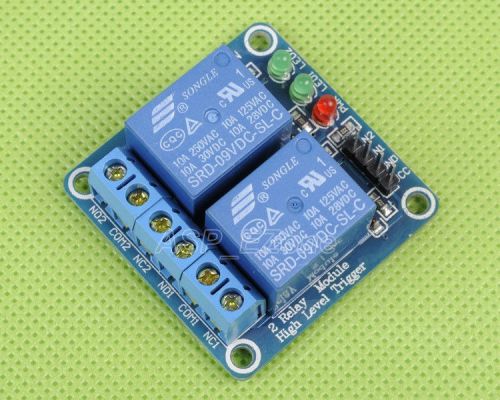 9V 2-Channel Relay Module High Level Triger Relay shield for Arduino Brand New
