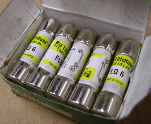 10 - littelfuse 10x38mm flq006 - time-delay midget fuses,  6a 500v for sale