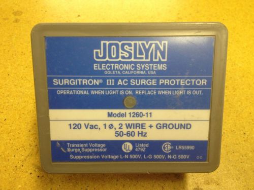 New joslyn electronic system surgitron iii ac surge protector model no. 1260-21 for sale