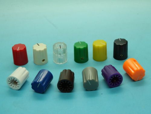 10 x Effects Pedal Control Knob 16mmDx13mmH for 1/4&#034;mm Shaft-Various Colors
