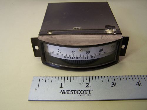 0-100 milliamp ma dc panel meter direct read large edge read 3-1/2&#034; x 1-1/4&#034; for sale