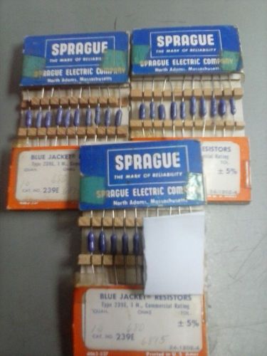 New 25 pcs of Sprague 680 ohm 1W 5% Blue Jacket Resistors Free Shipping