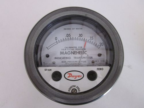 Dwyer, magnehelic indicating transmitter -  0.0&#034;-0.2&#034; w.c. for sale