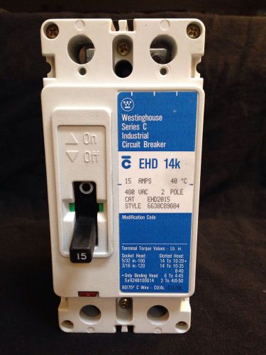 Westinghouse circuit breaker ehd2015 2 pole 15 amp for sale