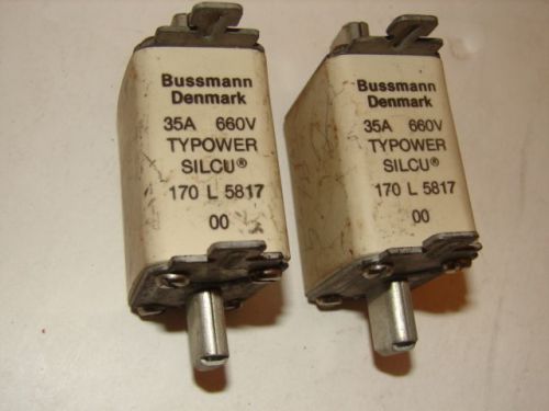 Bussmann denmark 170l581700/170-l-5817-00 typower silco fuse (lot of 2) **xlnt** for sale