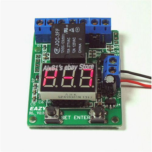 12V DC Multifunction Self-lock Relay PLC Cycle Timer Module Delay Time Switch