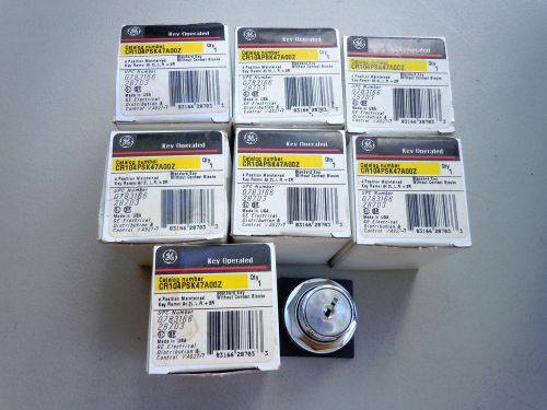 Lot of 8 ge cr104psk47a00z 4 position key operated switch w/7 plates (no keys!) for sale