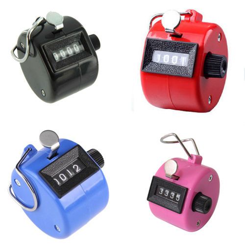 4 Digit Hand Held Tally Manual Clicker Counter Counting Church Count 1pcs