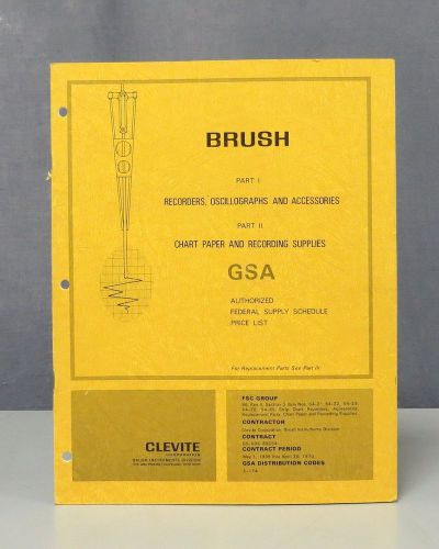 Brush Part I Recorders/Oscillographs/Accessories &amp; Part II Chart Paper/Supplies