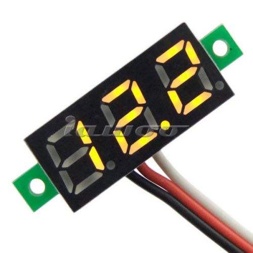10pcs Digital Voltmeter Panel Battery Monitor 0~100V DC Volt Meter Yellow LED