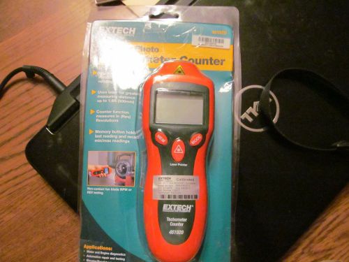 461920 extech laser photo tachometer counter  calibrate 4/8 /14 has papers