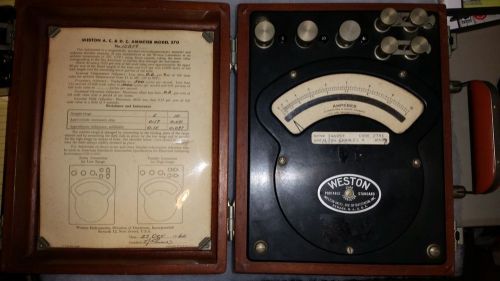 Weston A.C. &amp; D. C. Ammeter Model 370 #12879 Marked USN