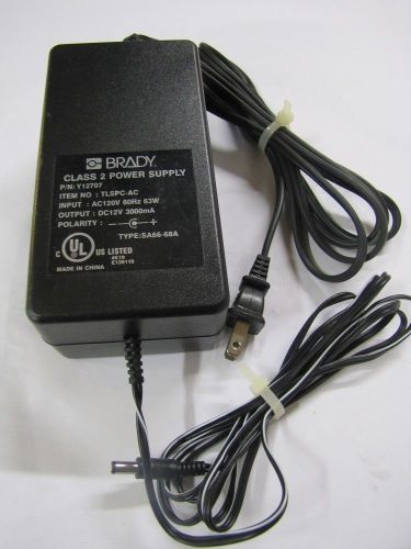 Genuine Brady Y12707 TLSPC-AC  IP 120v 60hz 63w  OP 12v 3000ma