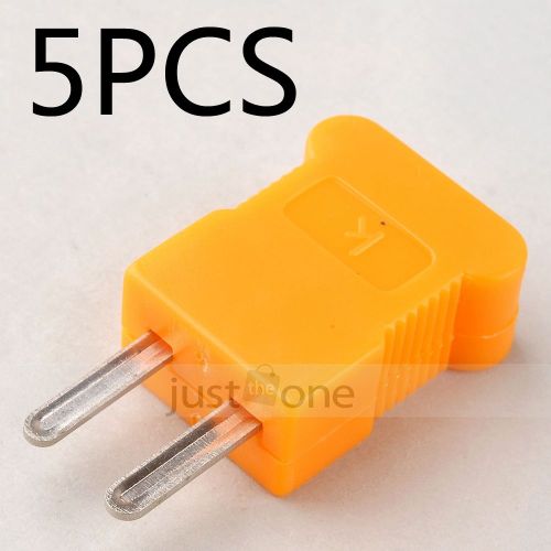 5 pcs in 1 Mini Plug Blade Style K Type Thermocouple Temperature Sensor Yellow