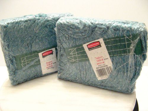 Rubbermaid commercial products super stitch green mop head lot of 2 d21206gr00 for sale