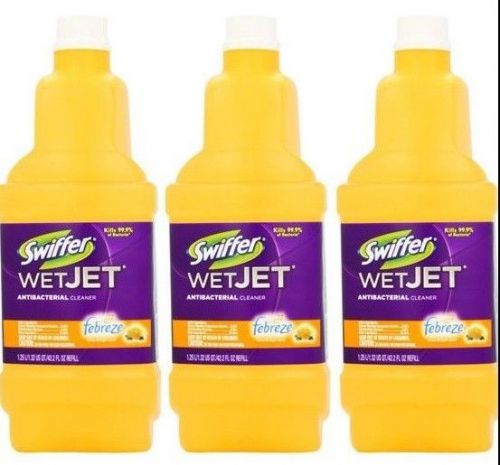 3x swiffer wetjet spray mop antibacterial, febreze sweet citrus and light 42.2oz for sale