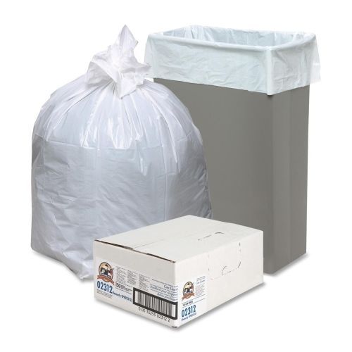 Genuine Joe 02312 13-Gallon Heavy-Duty Trash Bags, White - 150-Pack