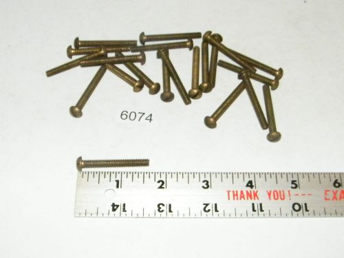 10-24 x 1 1/2 Slotted Solid Brass Round Head Machine Screws Qty 20