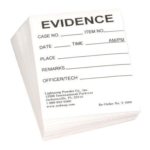 Armor Forensics 3-1000 Lightning Powder Evidence ID Labels 2&#034; x 2&#034; (Pack of 100)