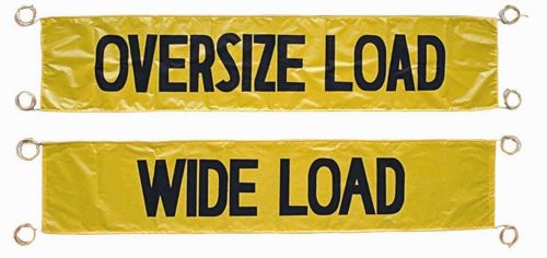CORTINA 03-11-000 - Vinyl Wide Load/Oversize Banner 96&#034; W x 18&#034;H Yellow on Black