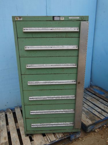 Stanley vidmar green 7 drawer tool cabinet box storage machinist mechanic chest for sale