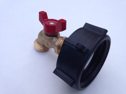 275 330 gallon IBC Tote tank drain valve adapter. 2&#034; course  x Garden faucet