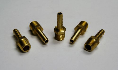 Brass Fittings: Brass Male Hose Barb Male Pipe Size 1/8&#034; Hose ID 3/16&#034; Quanity 5