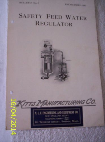 Kitts mfg. co 1887- 1897 water pumps, gov&#034;s. &amp; regu&#039;s- 3 bulletins . for sale