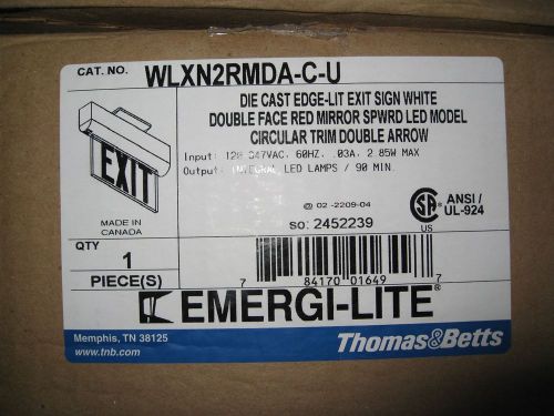 Emergi-Lite Thomas &amp; Betts Edge-Lit Self-Powered LED Exit Sign WLXN2RMDA-C-U