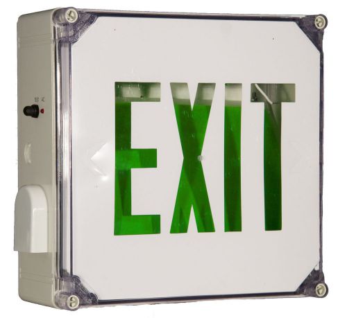 Morris products wet location led exit sign battery backup unit with green letter for sale