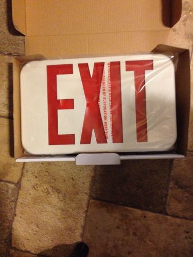 New lithonia led exit sign red exr el m6 - nib free shipping! 120/277 dual volt for sale