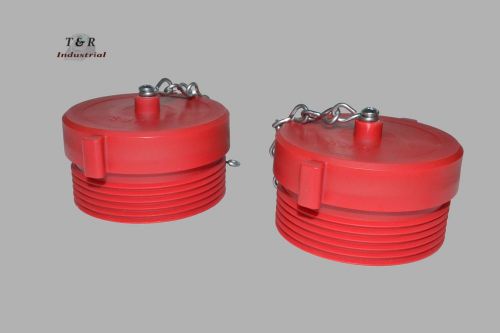 2pk fire hydrant adapter plug and chain 1-1/2&#034; nst(m) polycarbonate red for sale