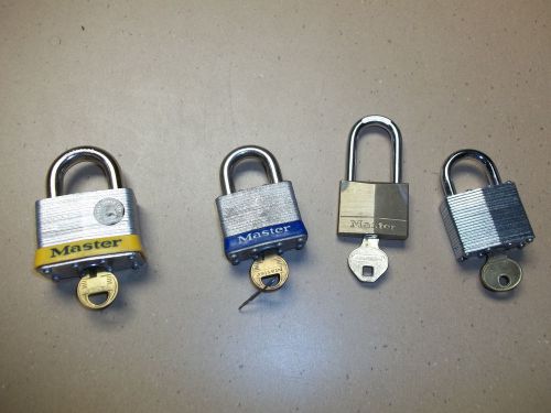 Master Lock Company No. 5  No. 1 &amp; No. 140 with one unknow brand. Lot of 4 total