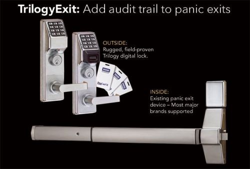 New alarm lock trilogy security lock, keypad \ card entry with w/10 hid ii cards for sale