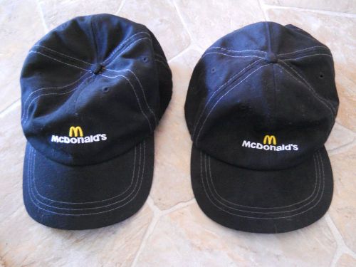 Two McDonald black hats for work unisex MC712