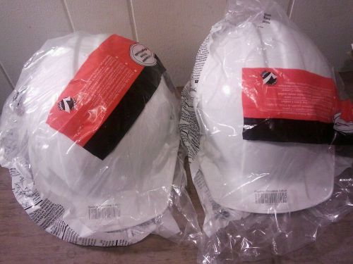 3 New White MSA Hardhats..No Logo..Still in the plastic..Free Shipping!