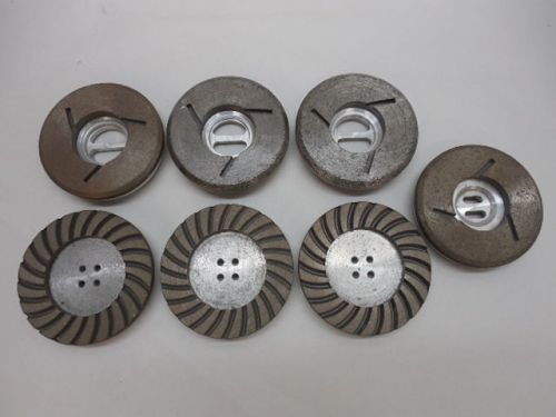 New 4&#034; Snail Lock Diamond stone granite concrete grinding wheels set of 7 pcs
