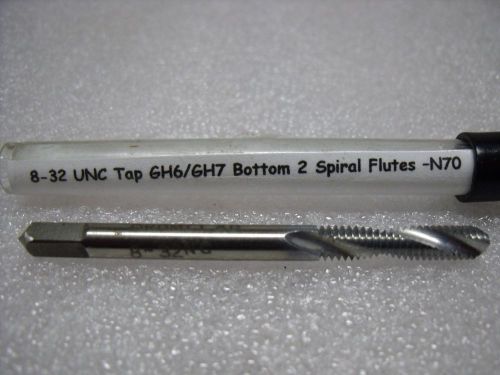 8-32 unc tap gh6/gh7 bottom 2 spiral flutes chrome clad tap hss usa – new –n70 for sale