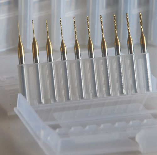 10 pcs titanium 0.3mm  to 1.2 mm carbide micro drill bits coated with titanium for sale