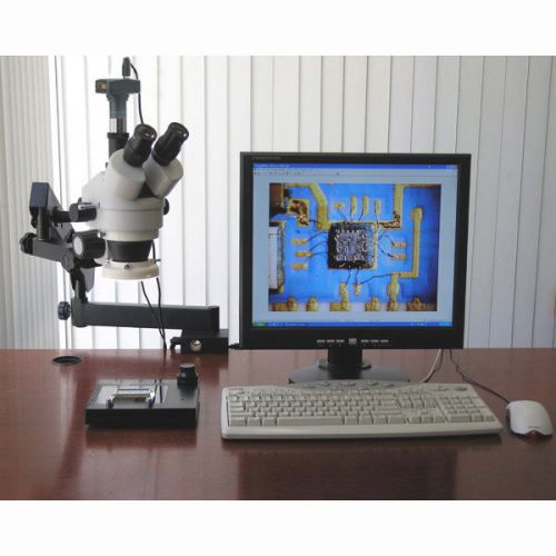 3.5x-90x articulating stereo microscope w 80-led light + 9mp usb digital camera for sale